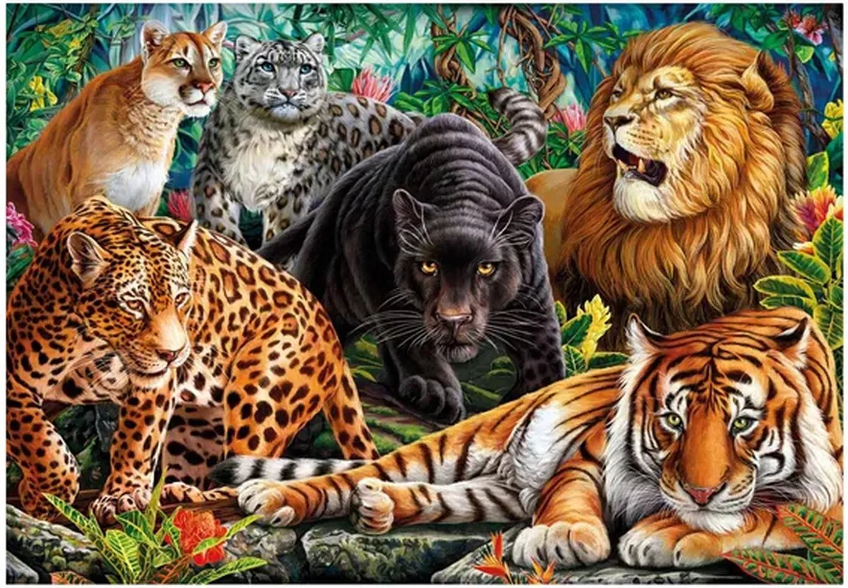 Clementoni Wilde Katachtigen Puzzel 500 Stuks - Multikleur