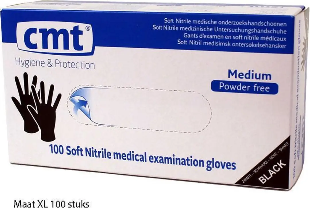 CMT Nitril Werkhandschoenen 19000362 - 100 Stuks - Zwart XL