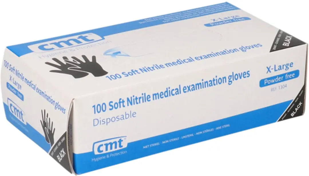 CMT Nitril Werkhandschoenen 19000362 - 100 Stuks - Zwart XL