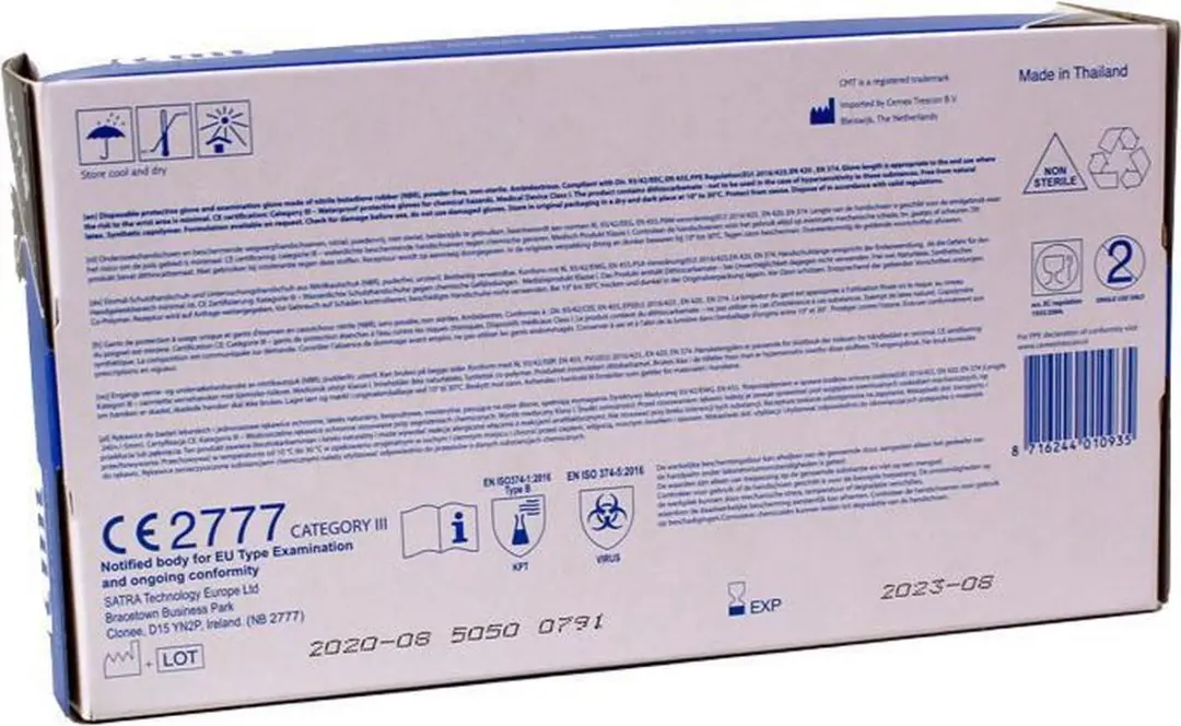 CMT Nitril Werkhandschoenen 19000362 - 100 Stuks - Zwart XL