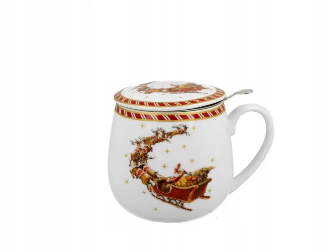 Duo Keramische Mok met Infuser 430ml - Kerstman