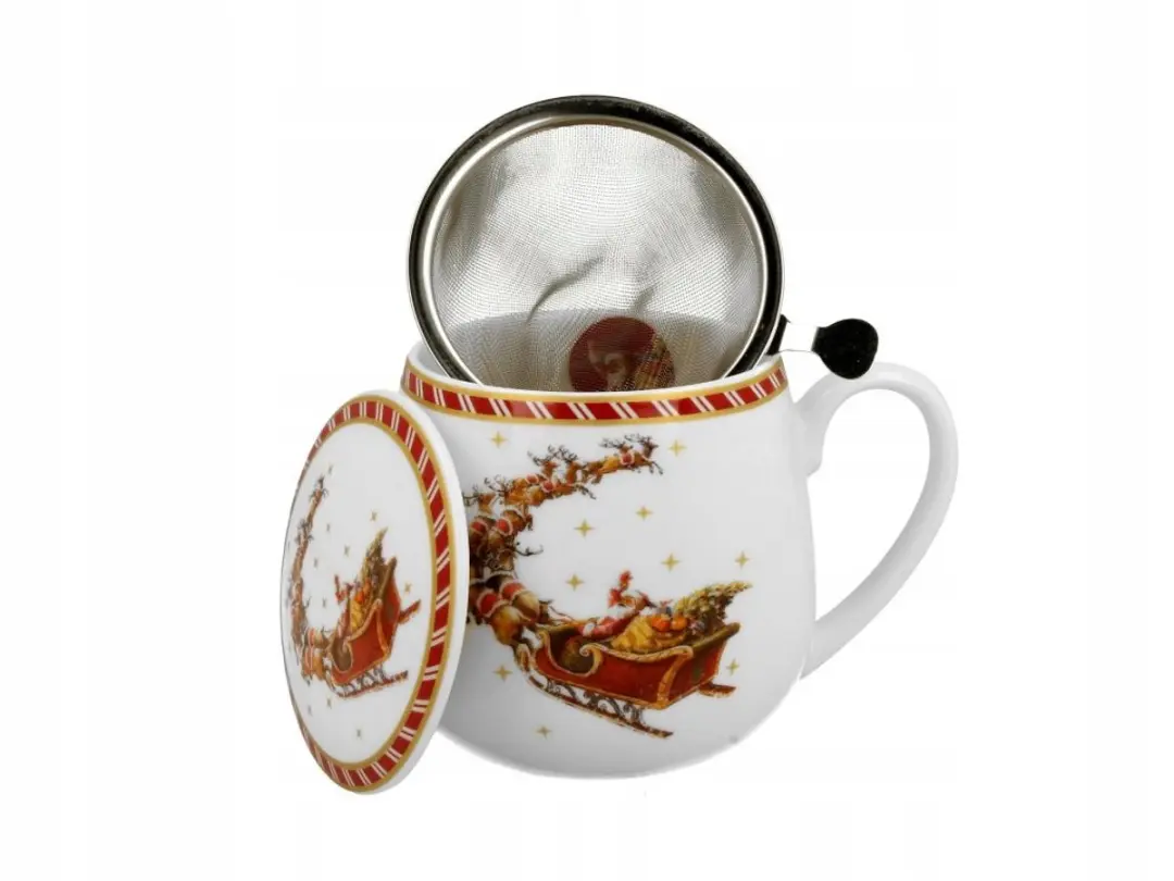 Duo Keramische Mok met Infuser 430ml - Kerstman