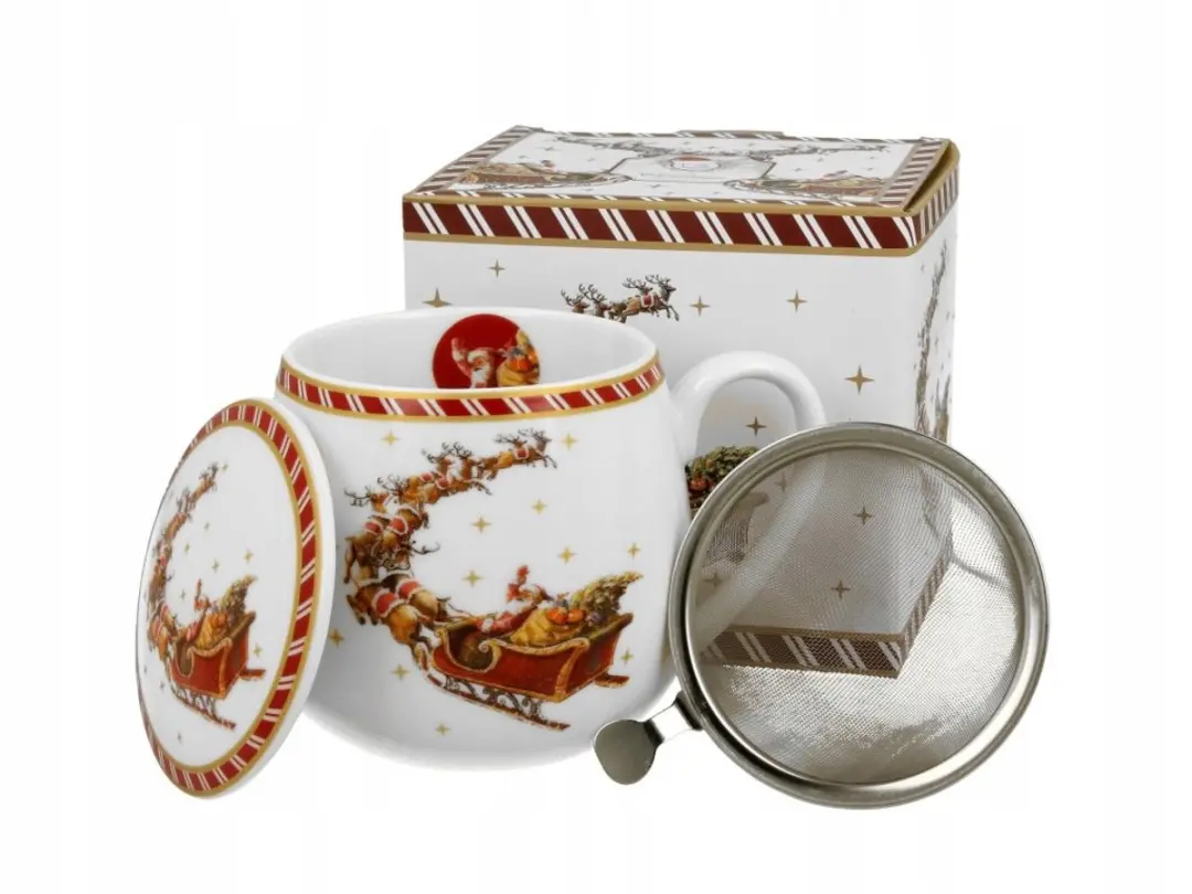 Duo Keramische Mok met Infuser 430ml - Kerstman