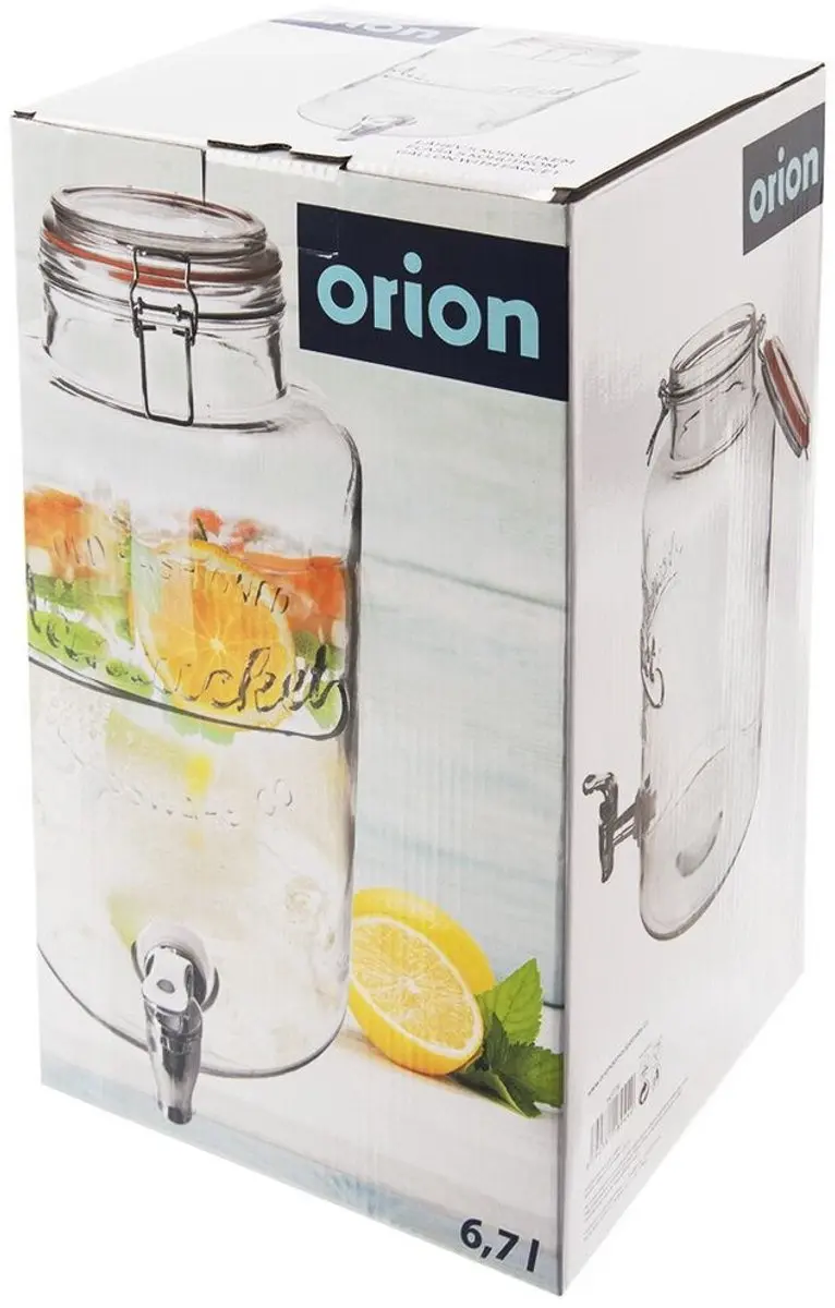 Orion Drankdispenser 6,7L - Glazen Pot - Transparant