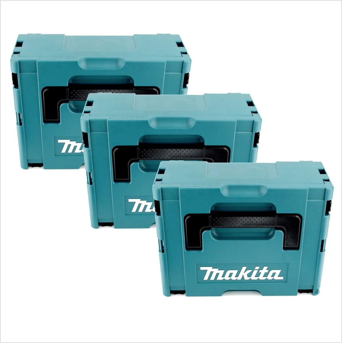 Makita MAKPAC 2 Gereedschapskoffer - 3 Stuks - Turquoise/Zwart - afbeelding 4 van 5