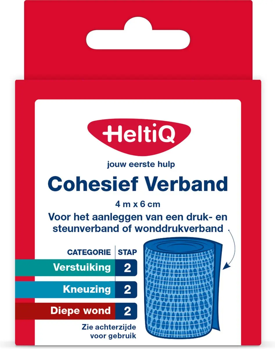 Heltiq Cohesief Verband 4m x 6cm - Blauw