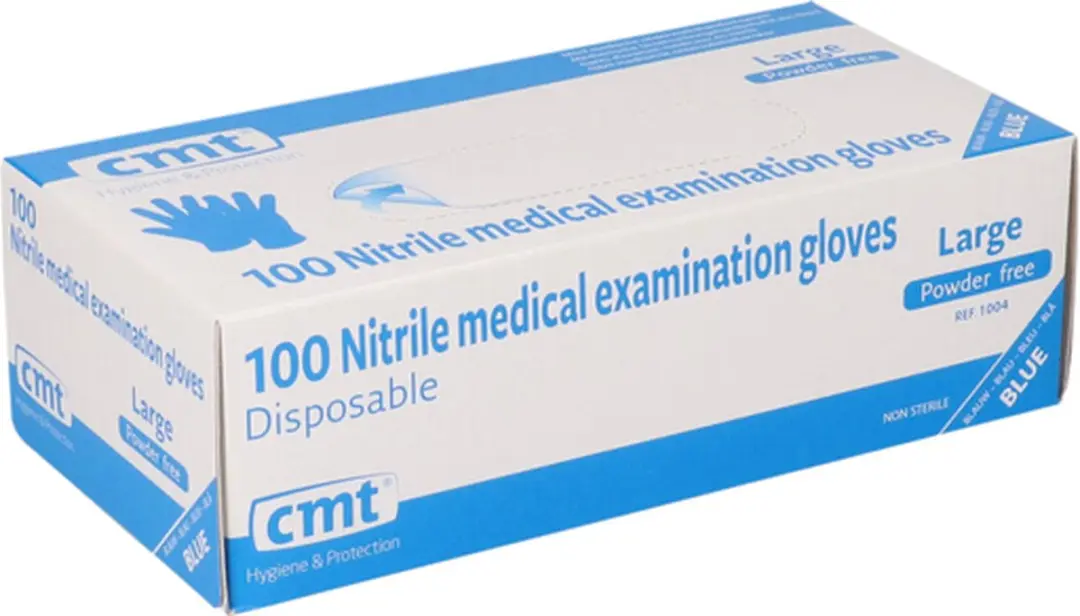 CMT Nitril Handschoenen Poedervrij L - Blauw - 1000 Stuks