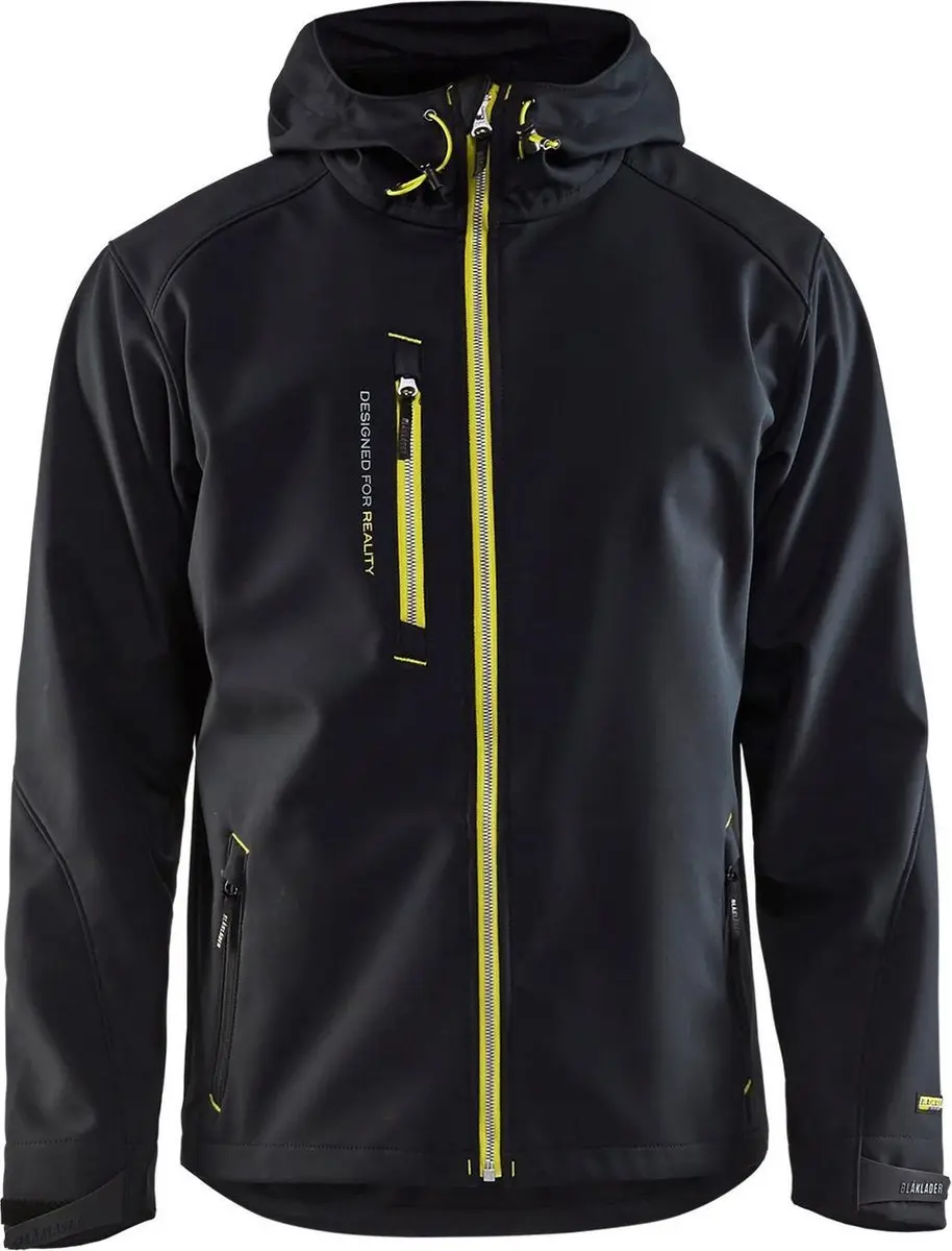 Blåkläder 4949 Softshell Jack - XXL - Zwart/High Vis Geel