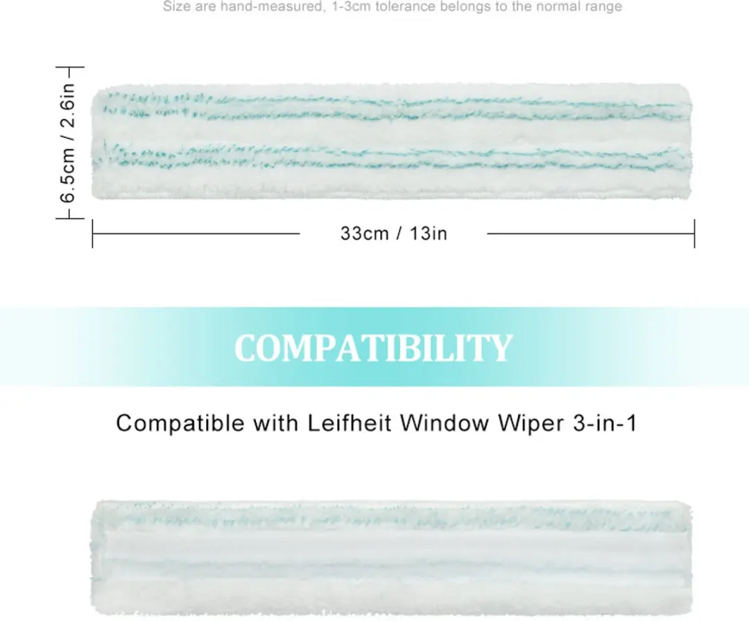Leifheit Vervangingsdoek Raamwisser 33cm - 3 Stuks - Wit/Blauw