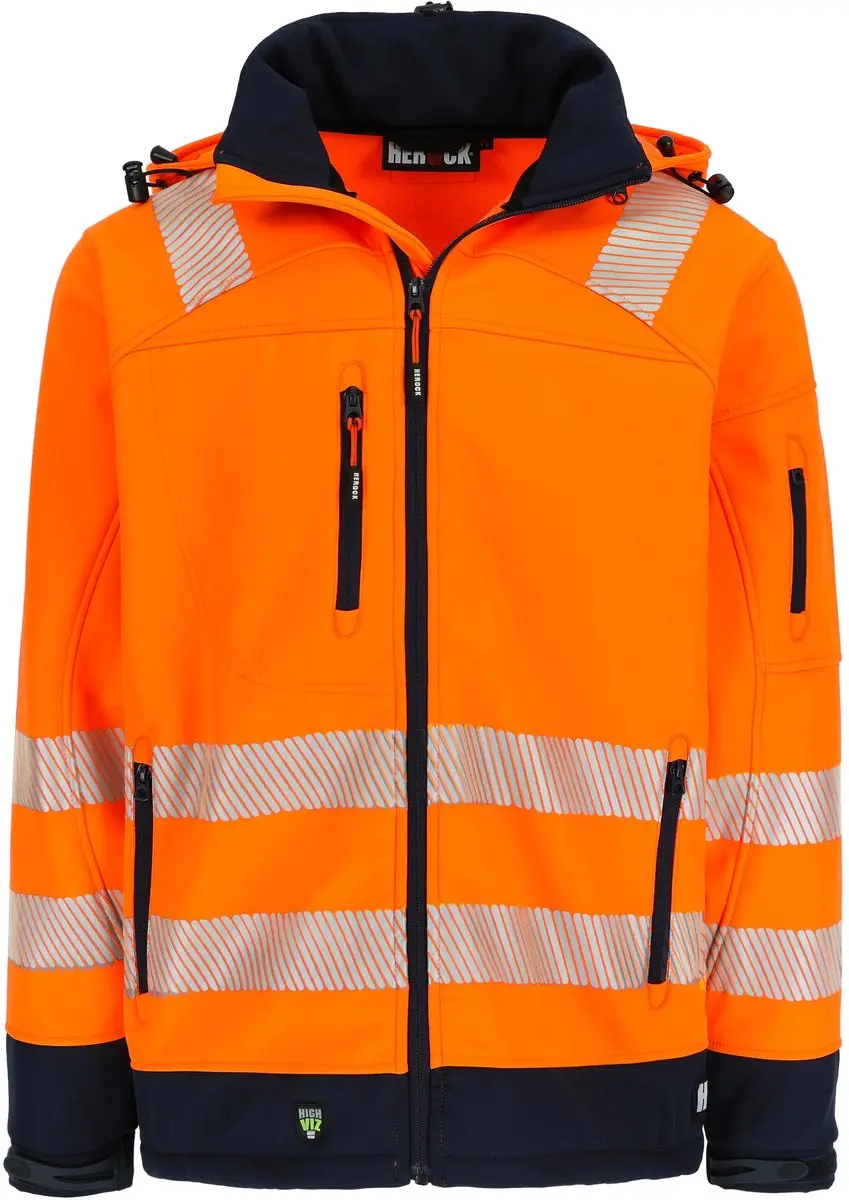 Herock Gregor High Viz Softshell Jacket - Fluor Geel/Dark Blue M