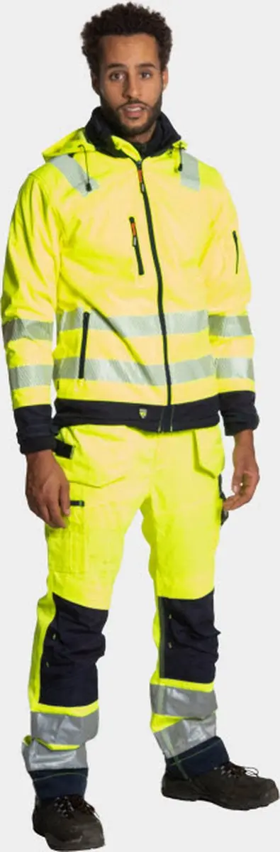Herock Gregor High Viz Softshell Jacket - Fluor Geel/Dark Blue M