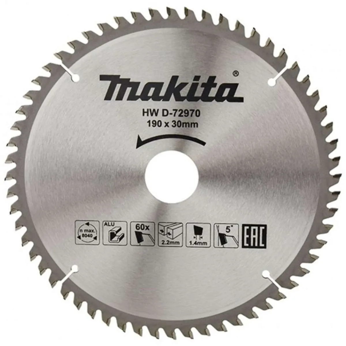Makita D-72970 Cirkelzaagblad Aluminium 190mm 60T