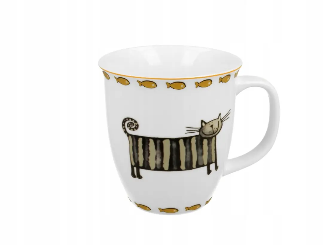 Duo Klassieke Katten Mok 650ml - Porselein Crème-wit
