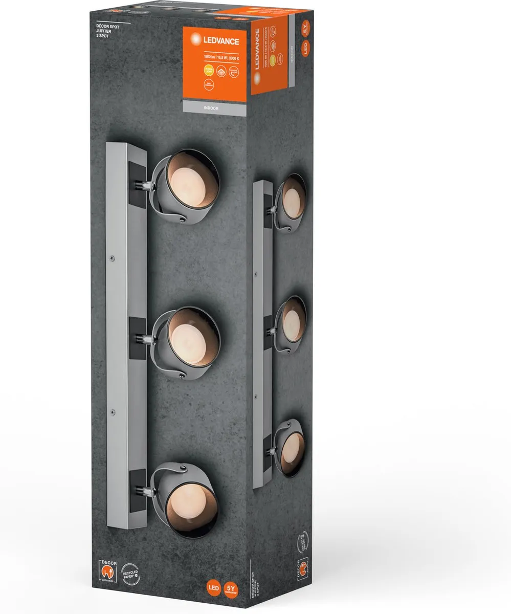 LEDVANCE Decor Spot Jupiter Silver - 16,5W 550lm Warm Wit