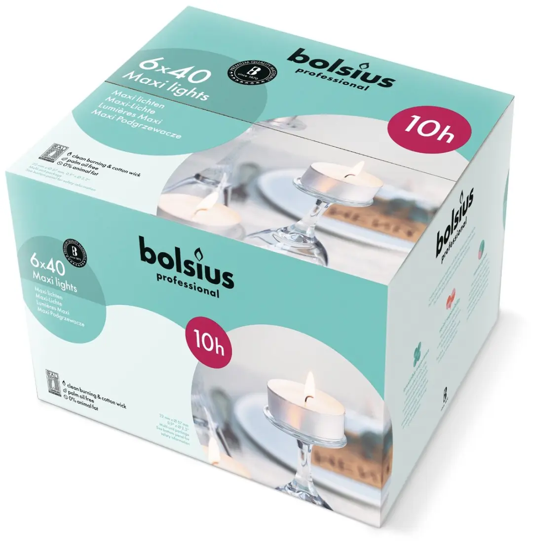 Bolsius Professional Witte Maxi Waxinelichtjes 240 Stuks