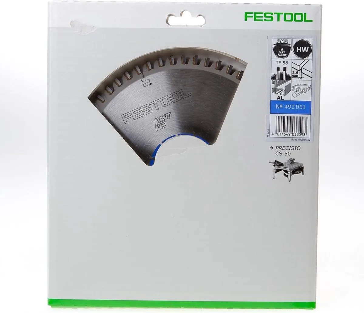 Festool Cirkelzaagblad 492051 - 190mm 58T Aluminium