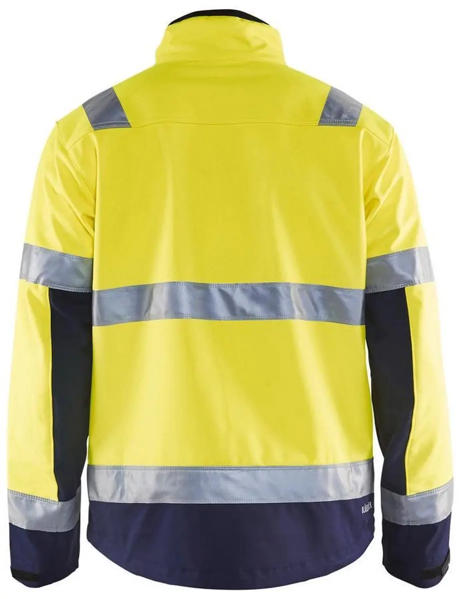 Blåkläder 4900-2517 Softshell Jack - 4XL - High Vis Geel/Marineblauw
