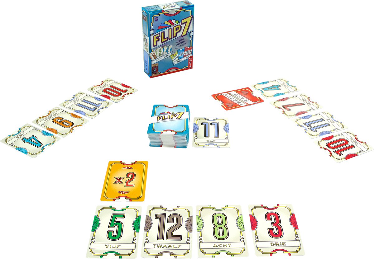 999 Games - Flip 7 - Nederlandse versie! - Zenuwslopend Kaartspel - Snel en Makkelijk te Leren - Het ideale kaartspel voor kleine en grote groepen - Partyspel - Compact Familiespel