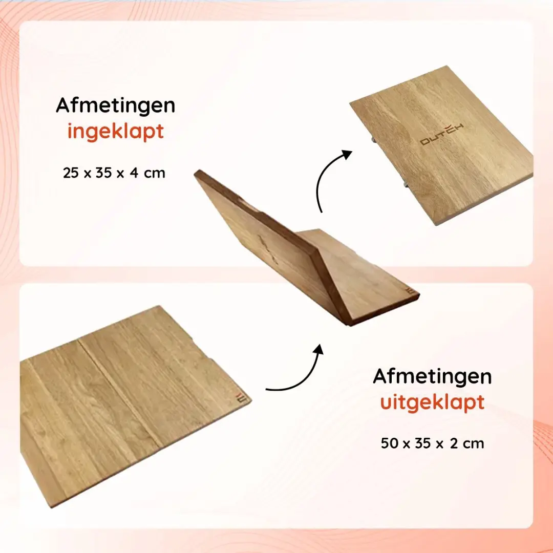 Dutch Teak Snijplank XXL 50x35cm - Uitklapbare Borrelplank - afbeelding 6 van 6