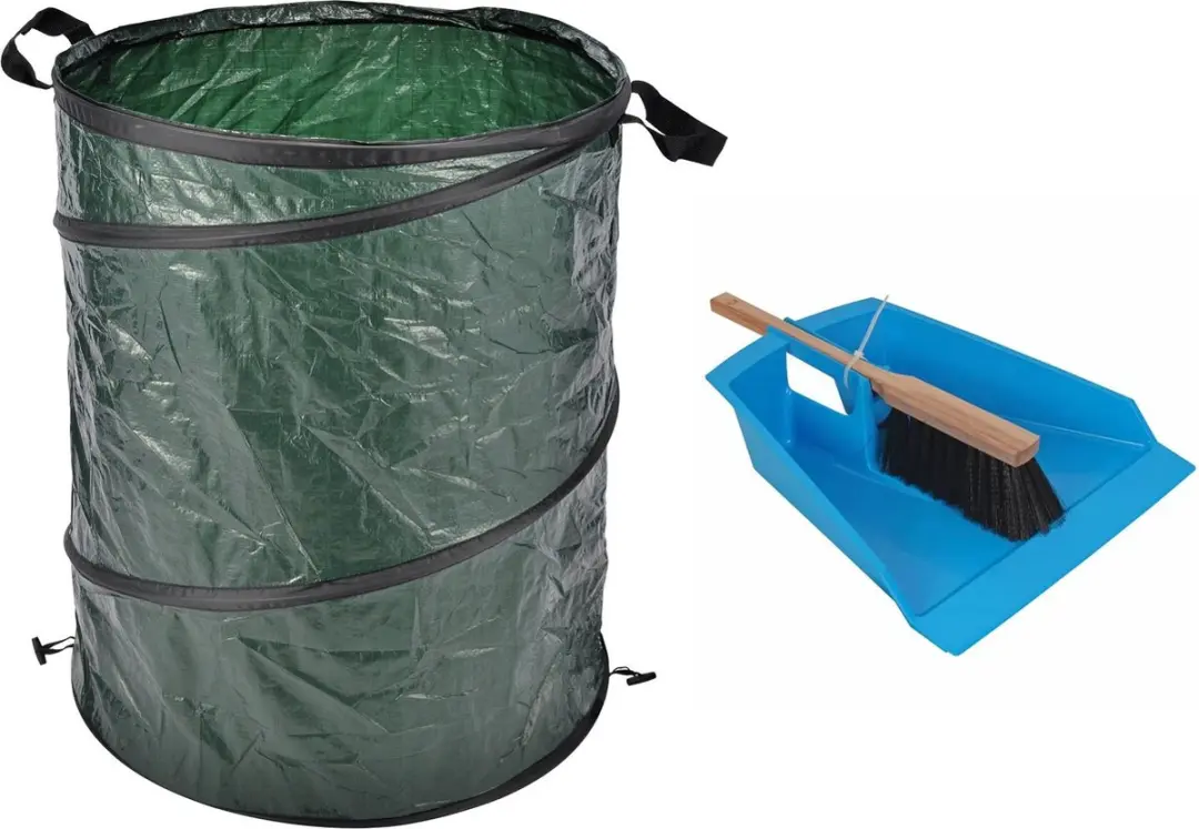 Talen Tools Stoffer & Blik 43cm - Blauw - 130L Tuinafvalzak
