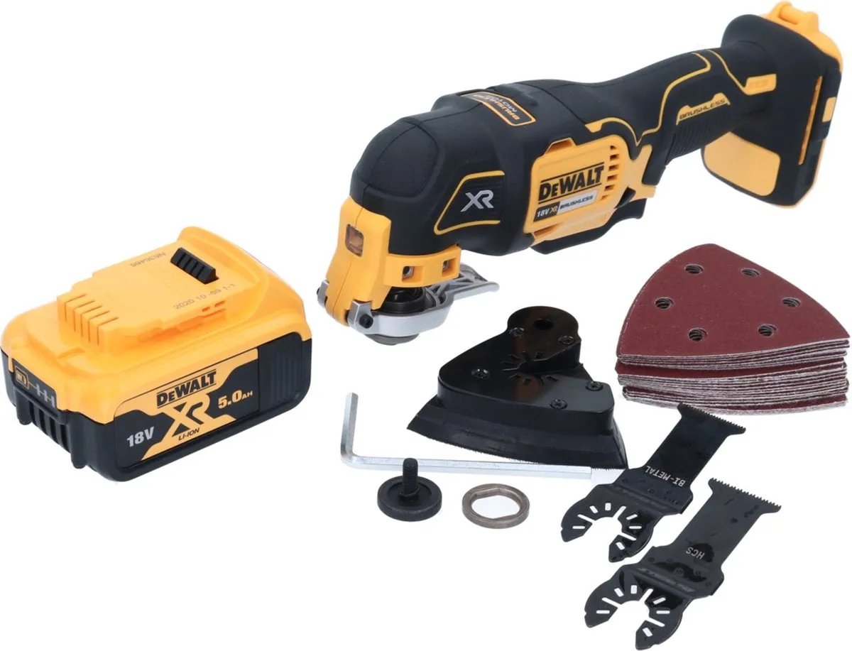 DeWalt DCS 355N Accu-Oscillator 18V - 1x 5,0Ah + 16 Accessoires - afbeelding 3 van 5