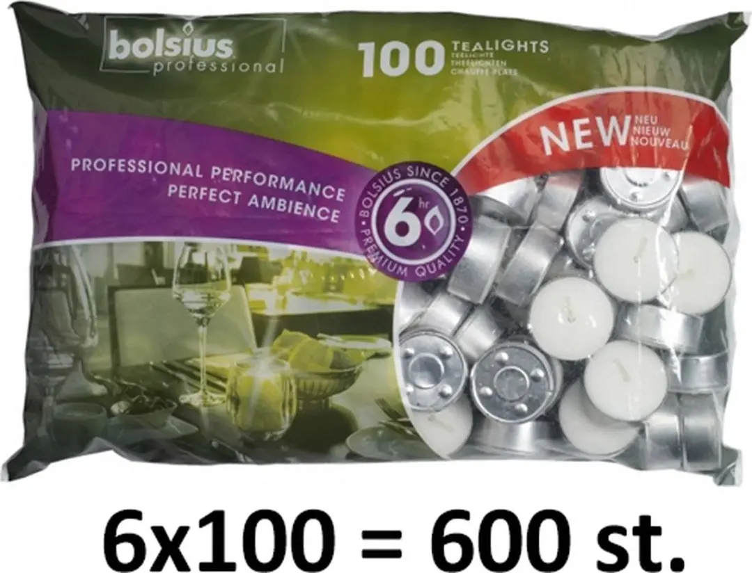 Bolsius Professional Waxinelichtjes 600 Stuks - Wit