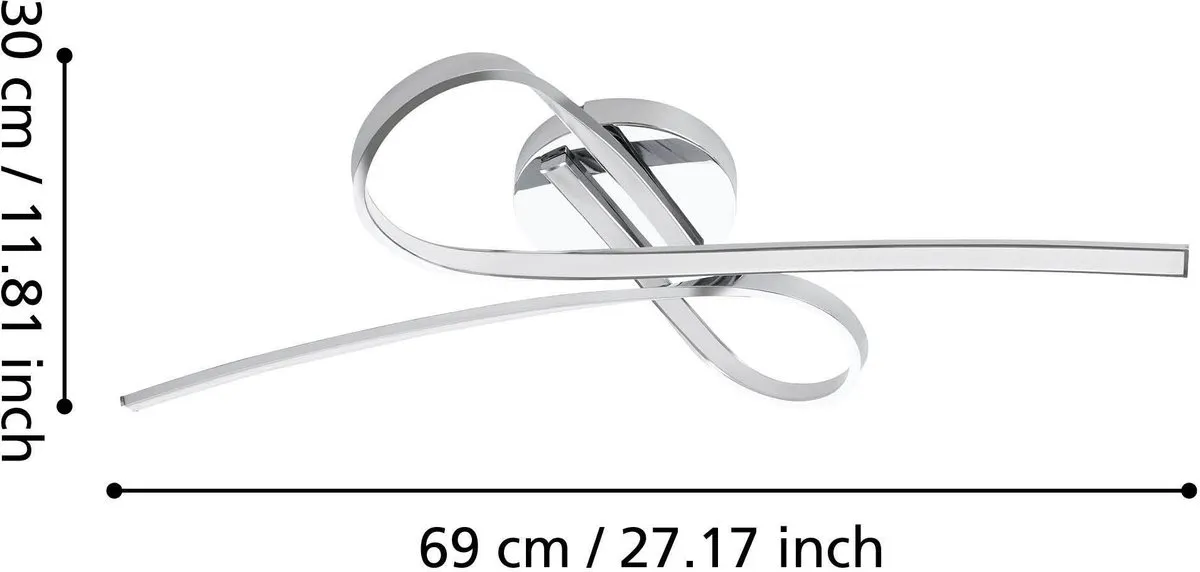 Eglo Selvina Plafondlamp LED 69cm - Chroom
