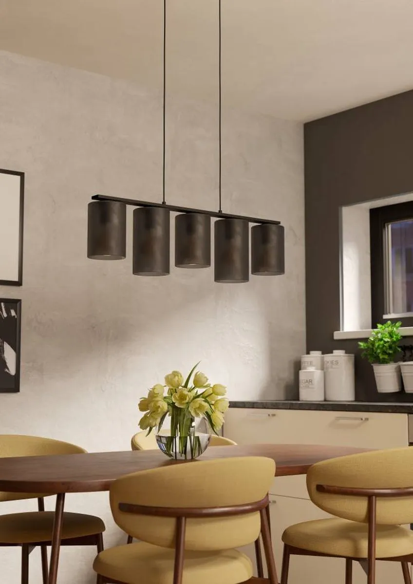 Eglo Colomera Hanglamp E27 - 80cm - Zwart/Matgrijs - afbeelding 6 van 6