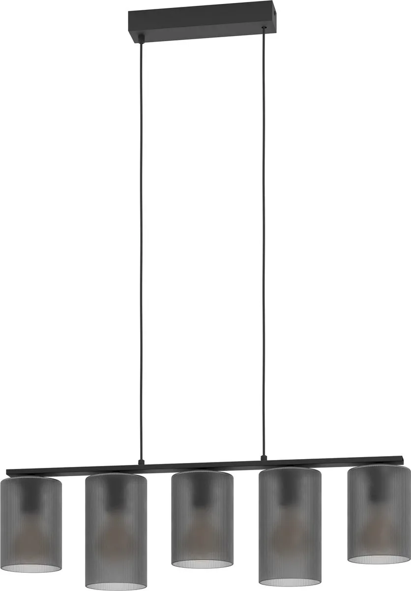 Eglo Colomera Hanglamp E27 - 80cm - Zwart/Matgrijs