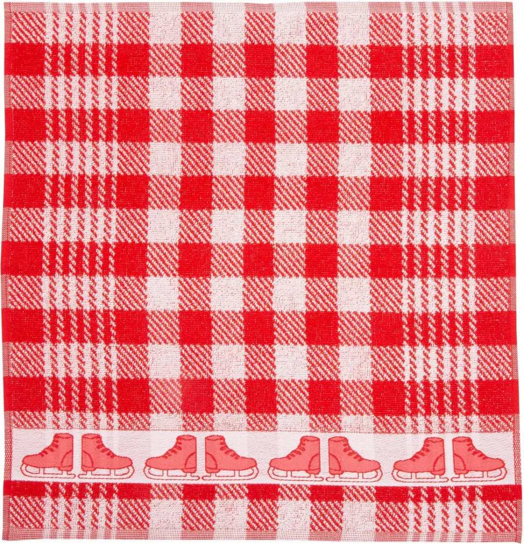 Twentse Damast Hollandse Collectie Keukendoekenset - 12 Stuks - Rood