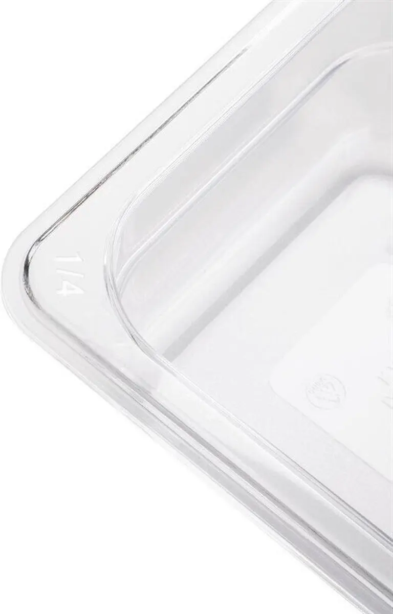Vogue Polycarbonaat Bak Transparant GN 1/4 100mm - 2.4L
