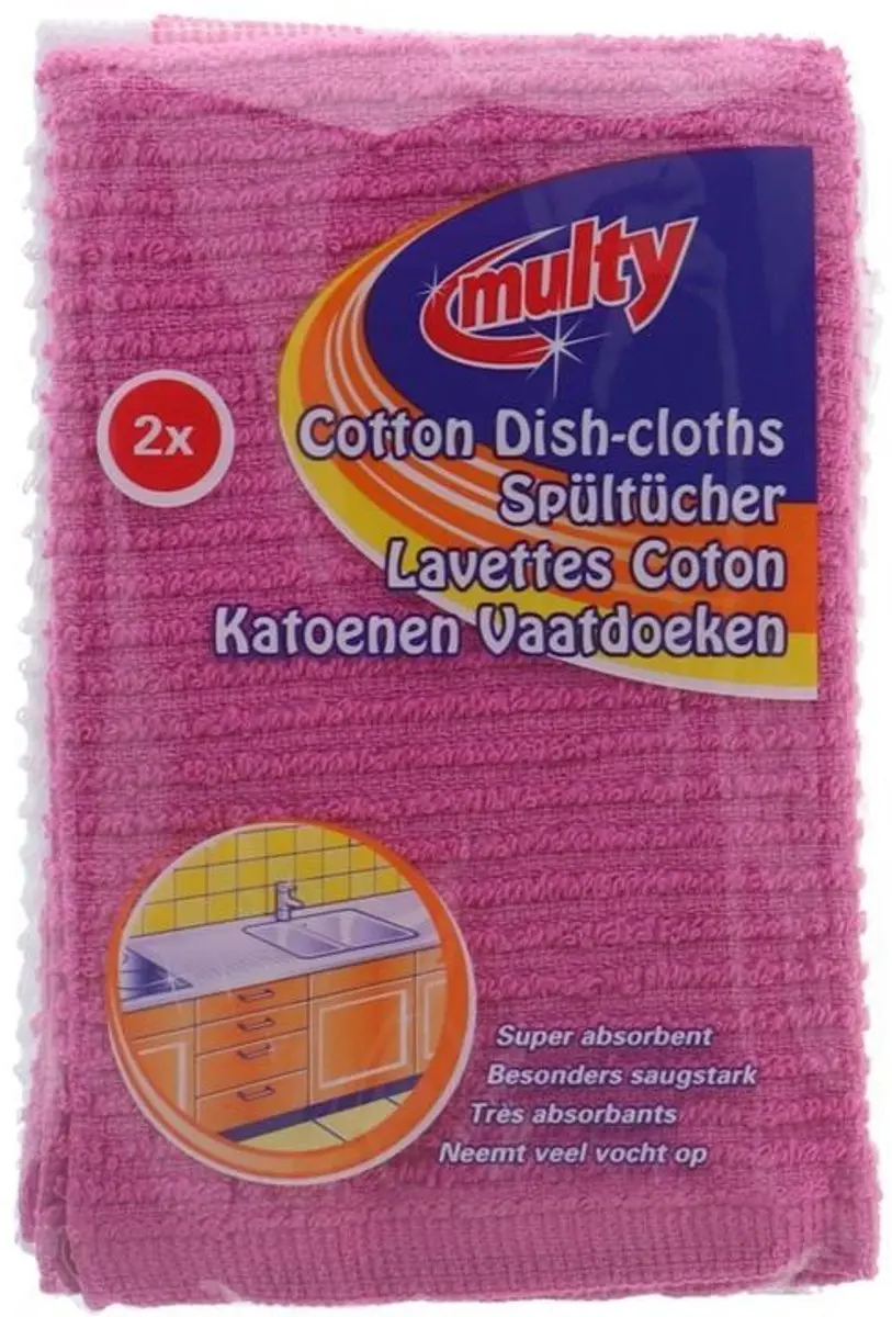 Multy Vaatdoekken - 2 Stuks - Oranje