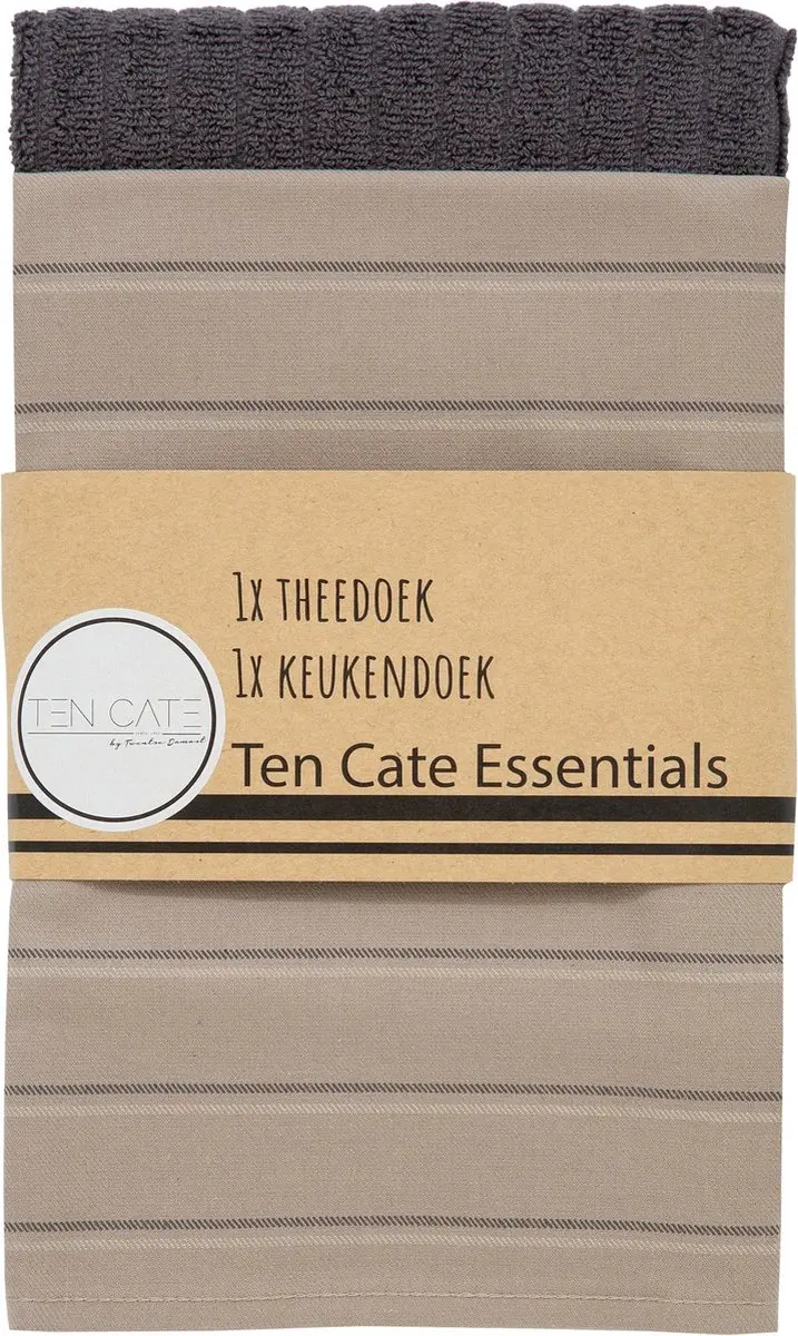 Ten Cate Keukenhanddoeken Set - Antraciet/Taupe