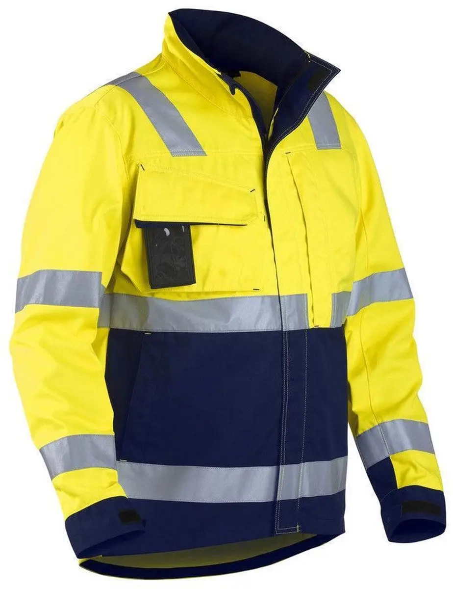 Blåkläder 4064-1811 Jack Ongevoerd High Vis Klasse 3 - Geel/Marineblauw XS