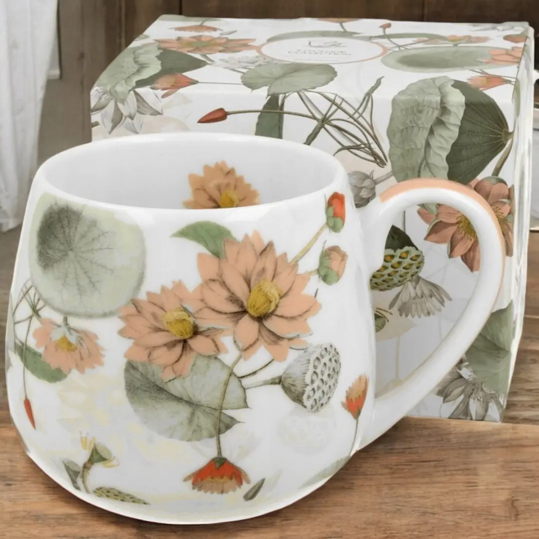 Duo Porseleinen Mok 430ml - Wit/Rose/Groen