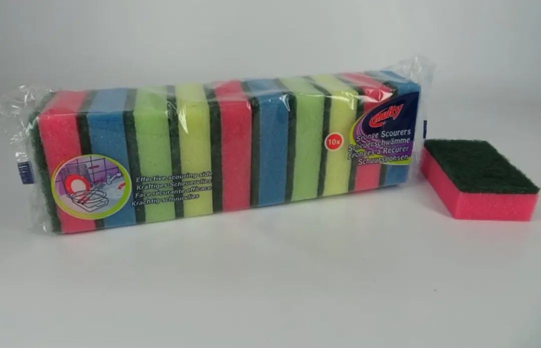 Multy Schuursponsjes - 10 Stuks - Geel-Groen-Roze-Blauw