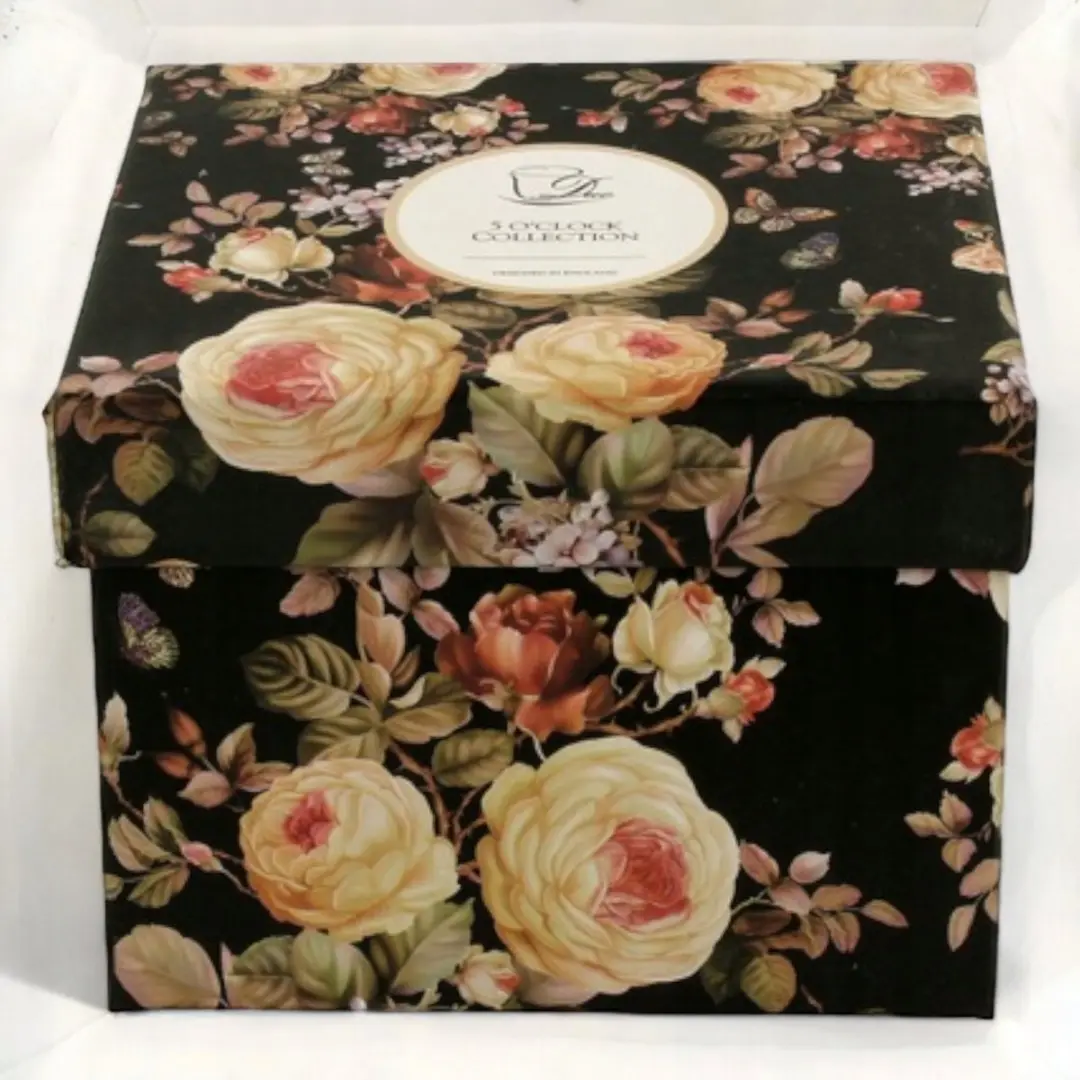 Duo Porseleinen Koffie- en Theekop Bloemen 430ml - Wit/Zwart/Paars/Roze/Geel/Groen