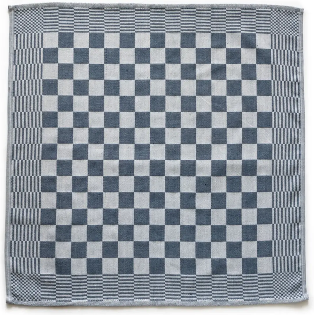 Ten Cate Theedoeken Set Blok Blauw - 6 Stuks