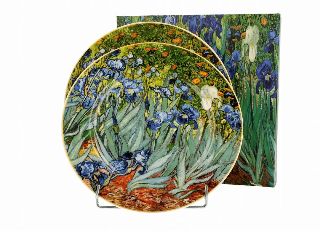 Duo Van Gogh Irissen Porseleinen Dessertkommen
