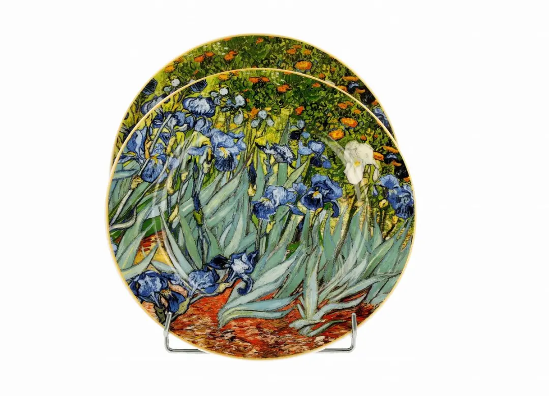 Duo Van Gogh Irissen Porseleinen Dessertkommen - 2 Stuks