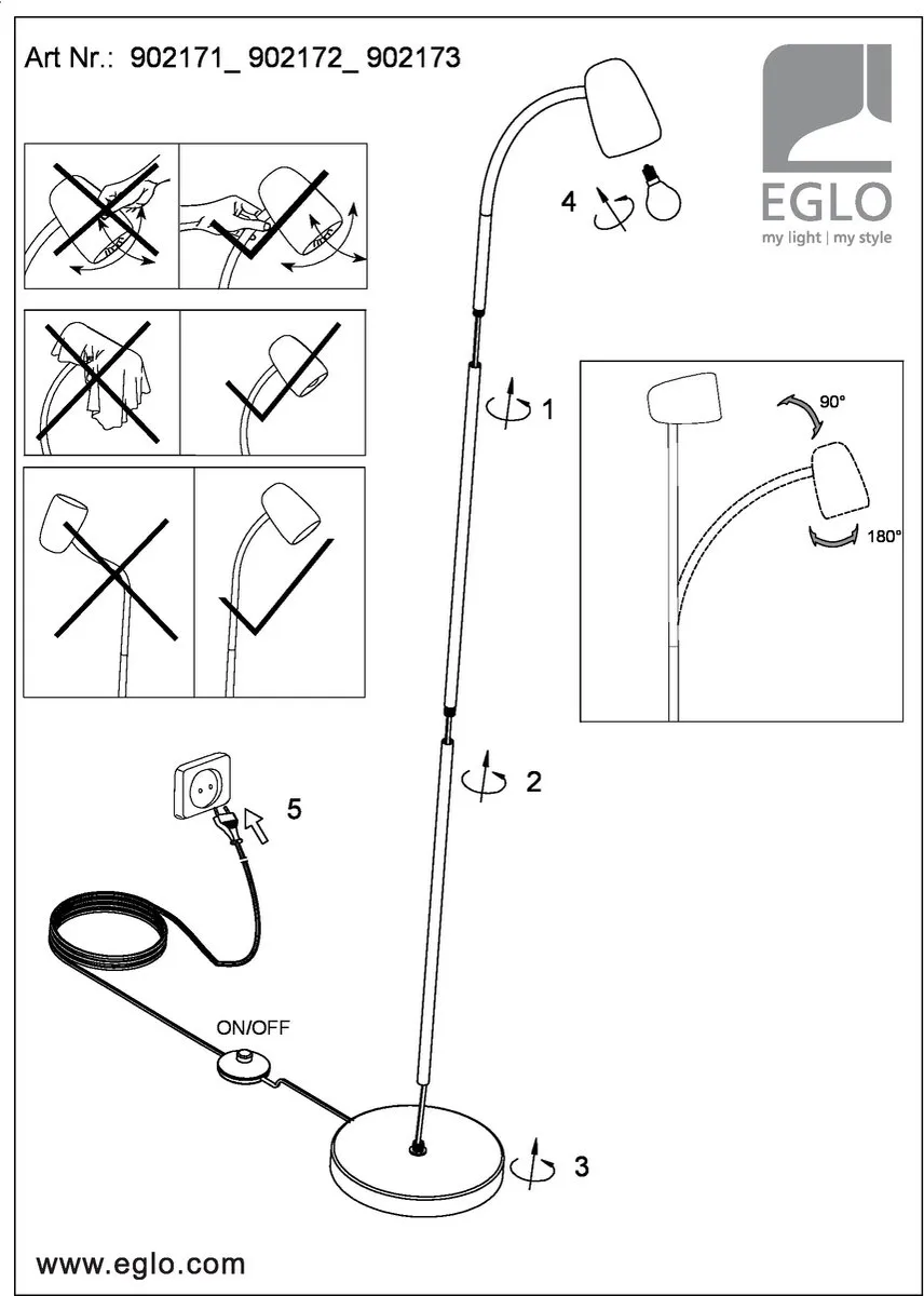 Eglo Carlo Vloerlamp E14 - 170cm - Groen - afbeelding 6 van 6