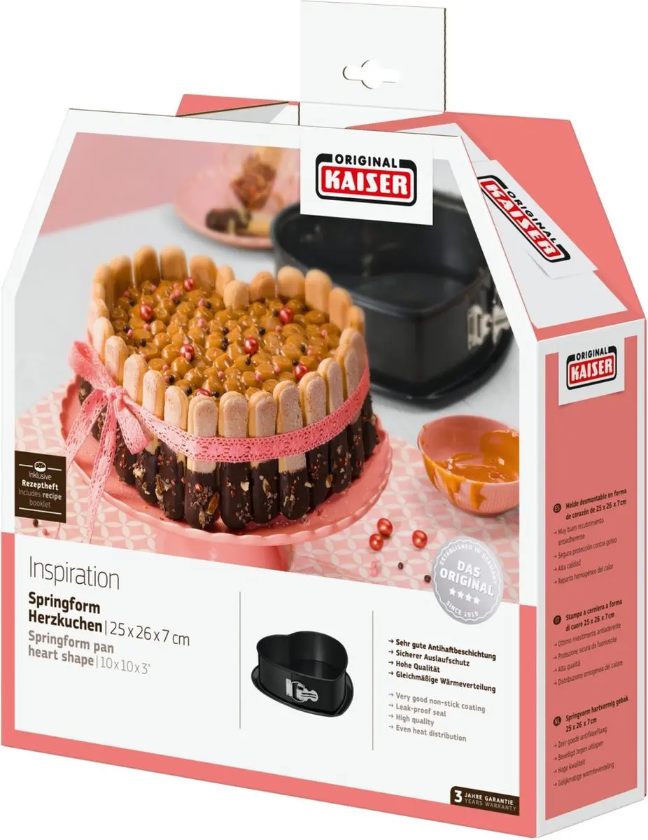 Kaiser Inspiration Hartvorm Bakvorm 25x26cm - Zwart