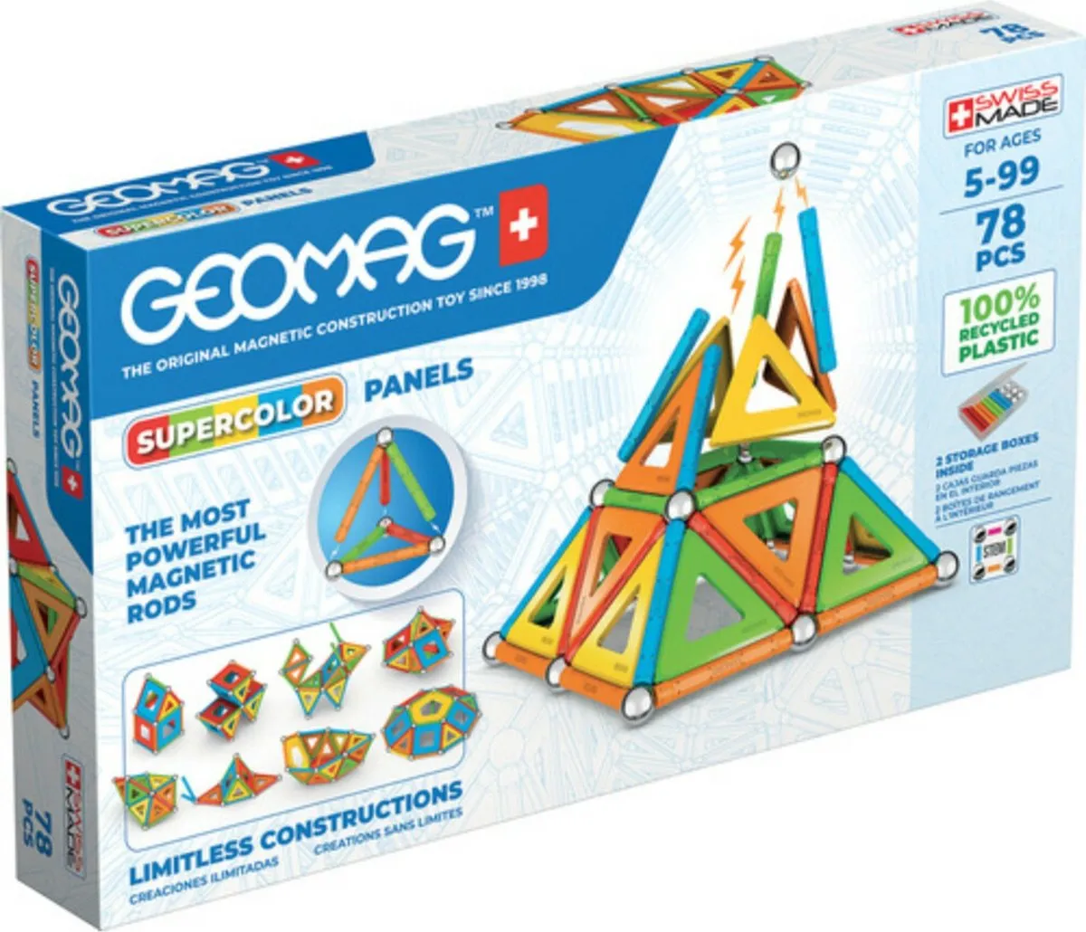 Geomag Super Color Constructiesysteem 78 Stuks - Multikleur