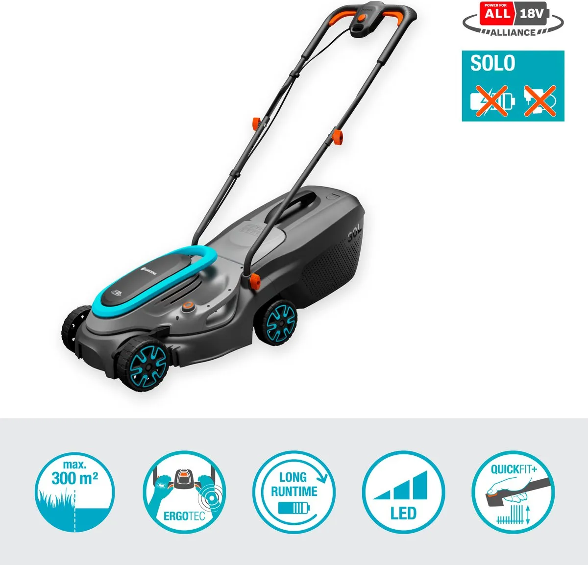 Gardena PowerMax 32/18V Grasmaaier - 32cm Snijbreedte