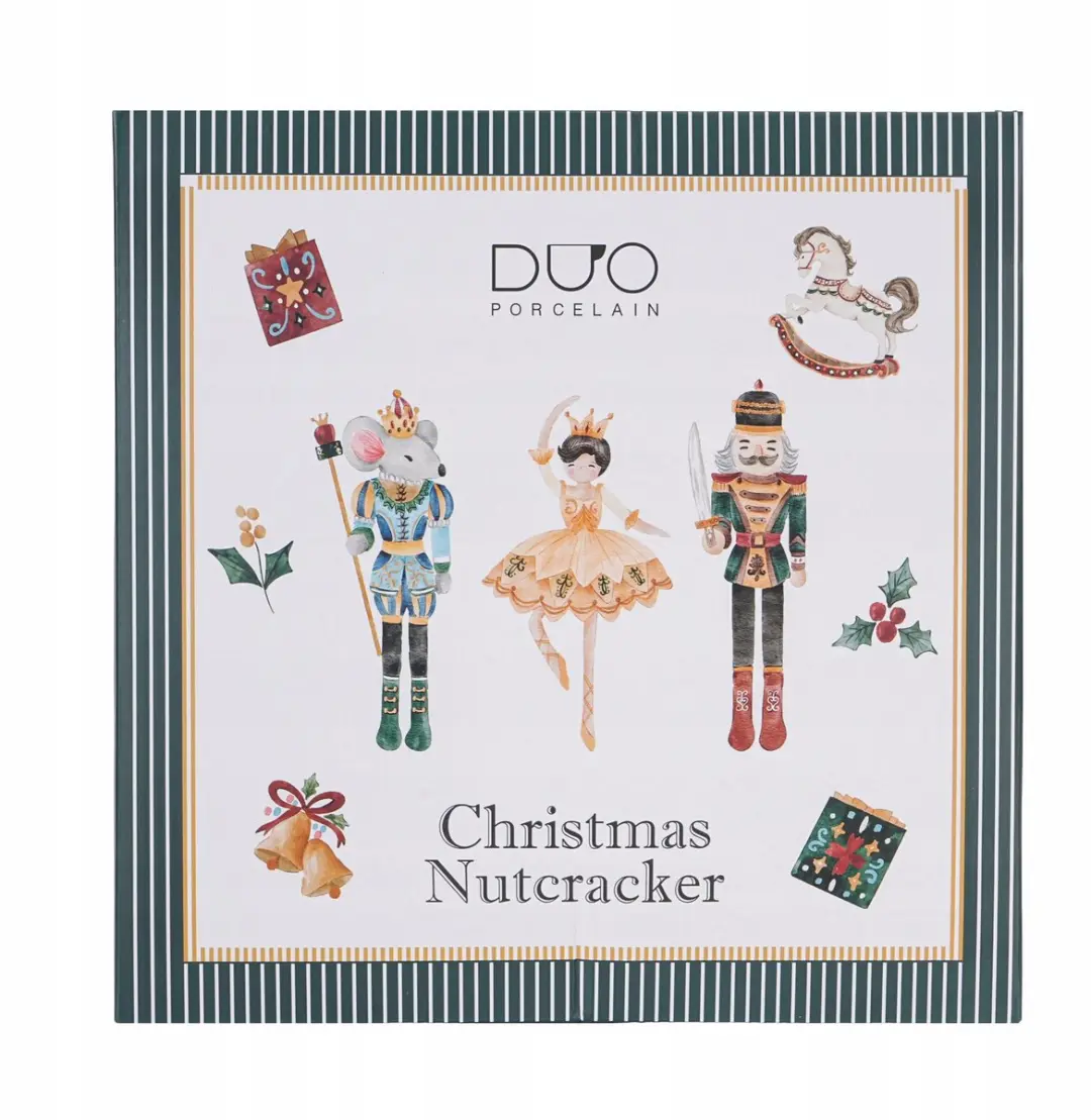 Duo Kerst Notenkraker Porseleinen Bord - Feestelijk