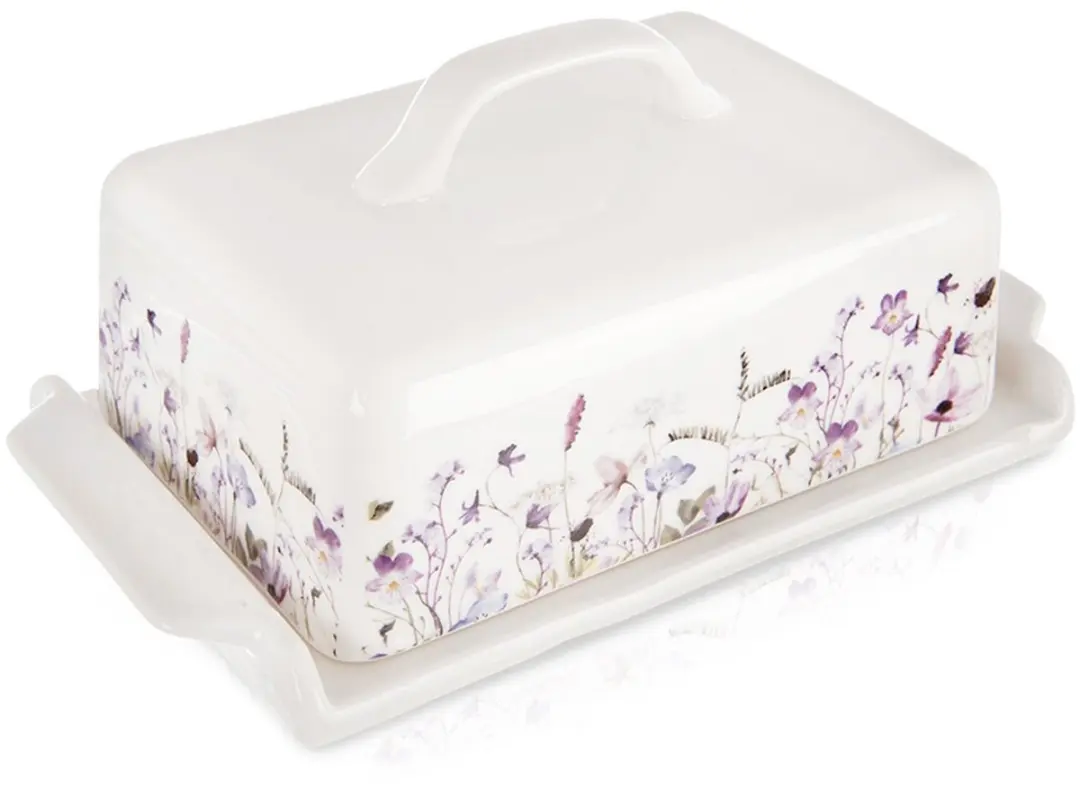 Orion Botervloot Porselein Wit Bloemen LOUKA