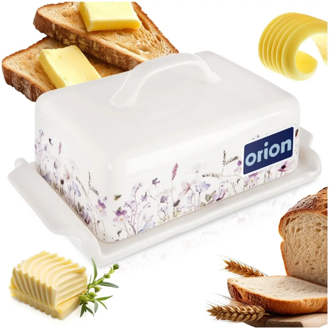 Orion Botervloot Porselein Wit Bloemen LOUKA - 2-delig