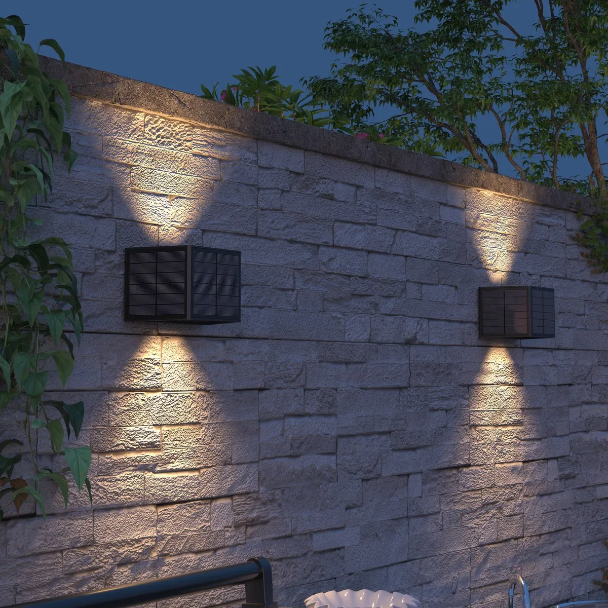 Calex Caserta Solar Wandlamp - Zwart