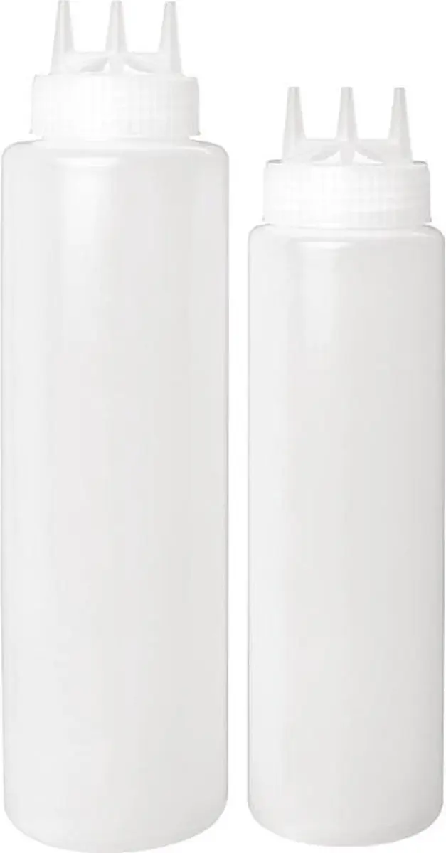 Vogue Portioneerknijpfles 68cl - Transparant - 3 Spuitmonden