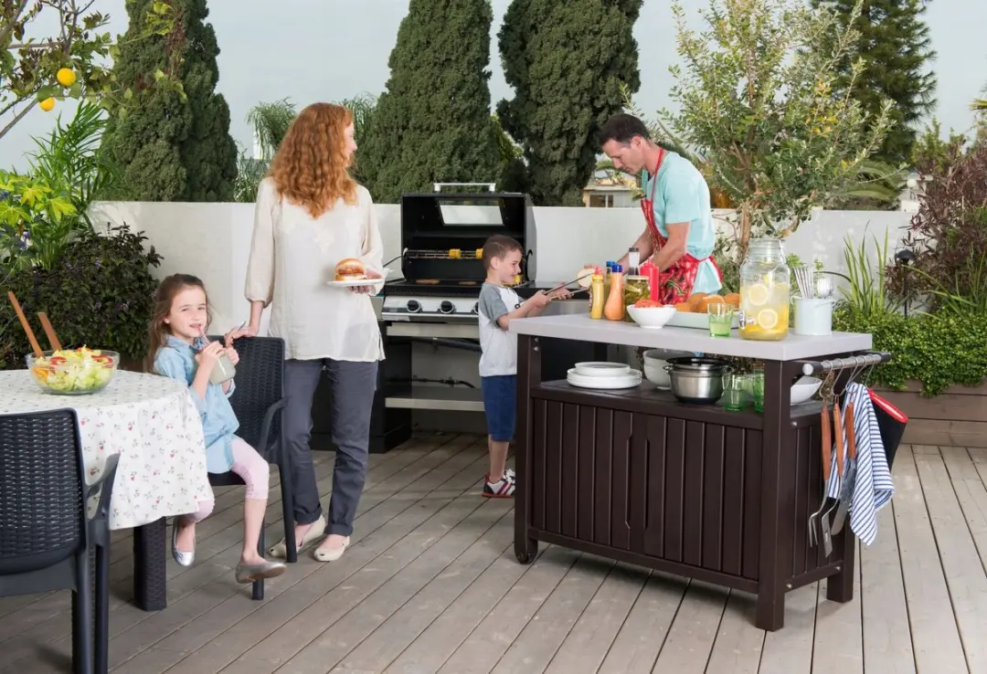 Keter Grilltafel Bar Tuinopslag 183L - Bruin/Grafiet - afbeelding 6 van 6